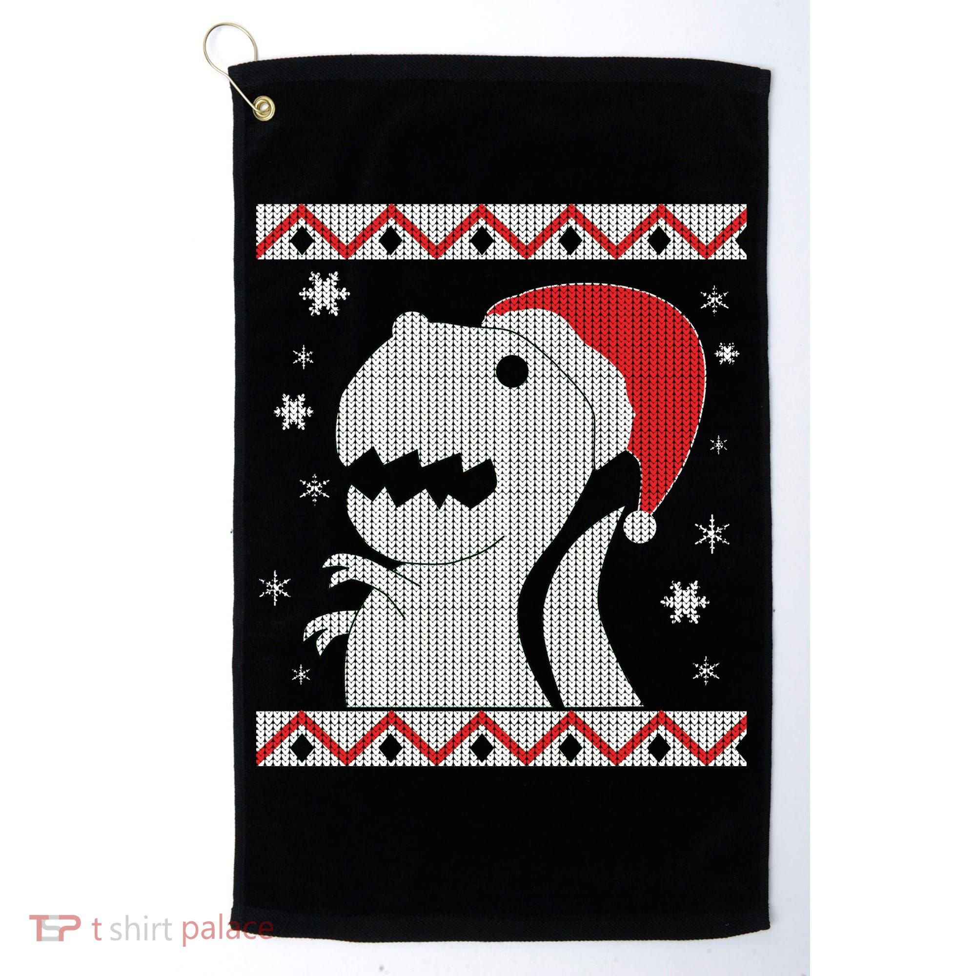 Big T-Rex Ugly Christmas Golf Towel