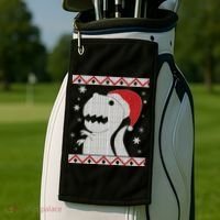 Big T-Rex Ugly Christmas Golf Towel thumb 2