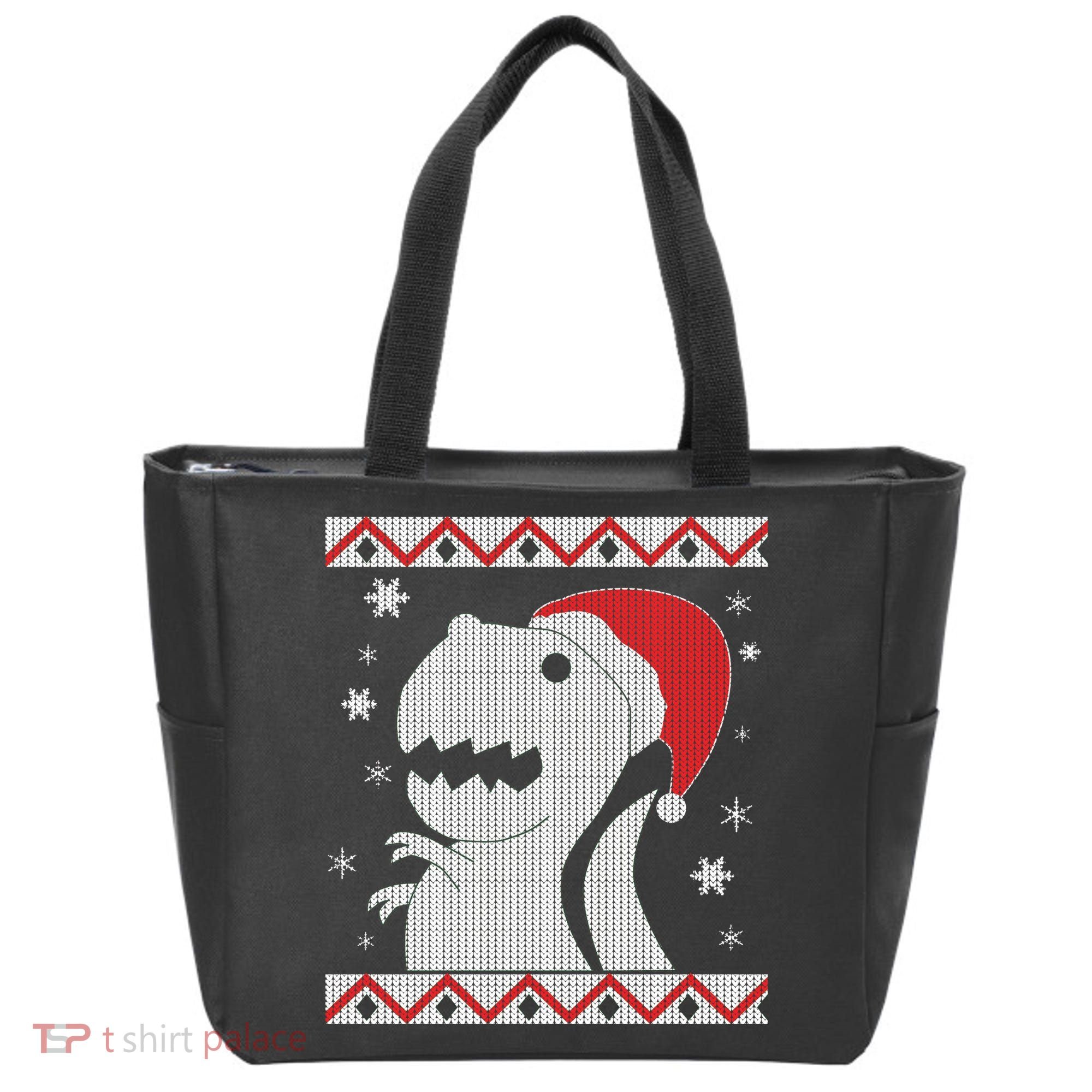 Big T-Rex Ugly Christmas Tote Bag
