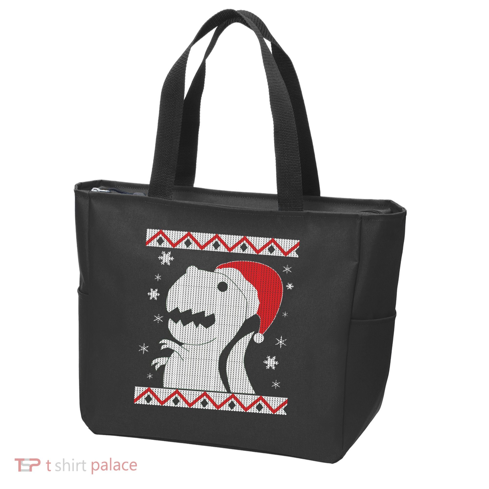 Big T-Rex Ugly Christmas Tote Bag