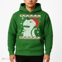 Big T-Rex Ugly Christmas Hoodie thumb 2