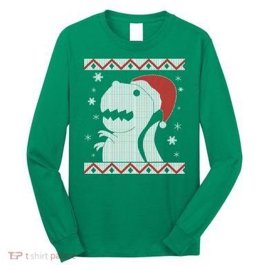 Big T-Rex Ugly Christmas Long Sleeve Shirt