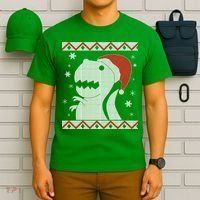 Big T-Rex Ugly Christmas T-Shirt thumb 6