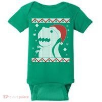 Big T-Rex Ugly Christmas Baby Bodysuit thumb 0