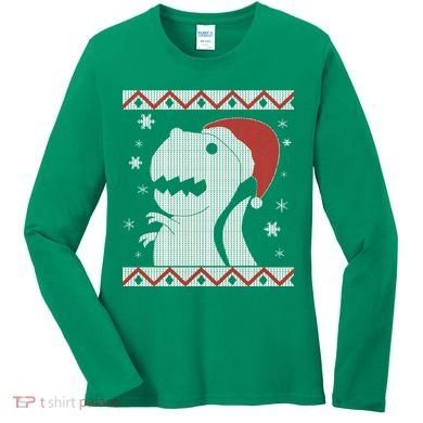 Big T-Rex Ugly Christmas Women's Long Sleeve Shirt
