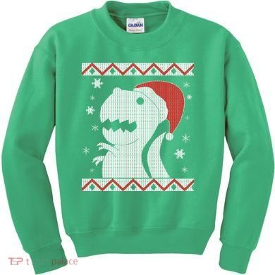 Big T-Rex Ugly Christmas Kids Sweatshirt