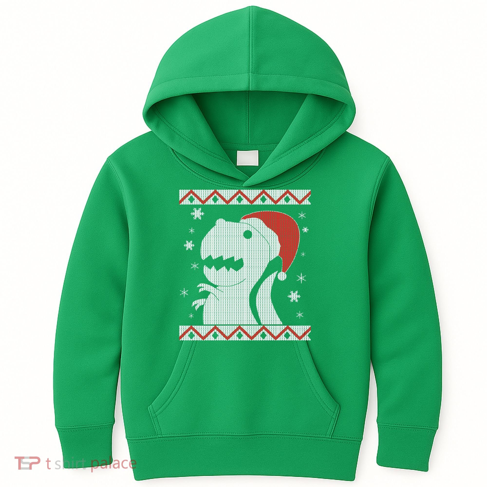 Big T-Rex Ugly Christmas Kids Hoodie