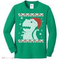 Big T-Rex Ugly Christmas Kids Long Sleeve Shirt thumb 0