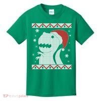 Big T-Rex Ugly Christmas Kids T-Shirt thumb 0