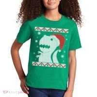 Big T-Rex Ugly Christmas Kids T-Shirt thumb 2