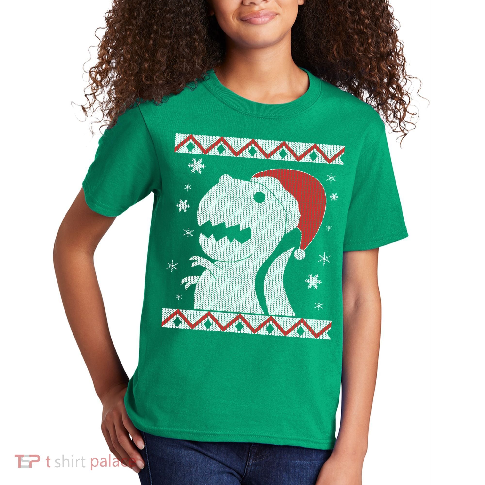 Big T-Rex Ugly Christmas Kids T-Shirt