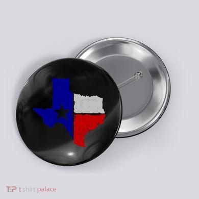 Big Texas Flag Vintage Button