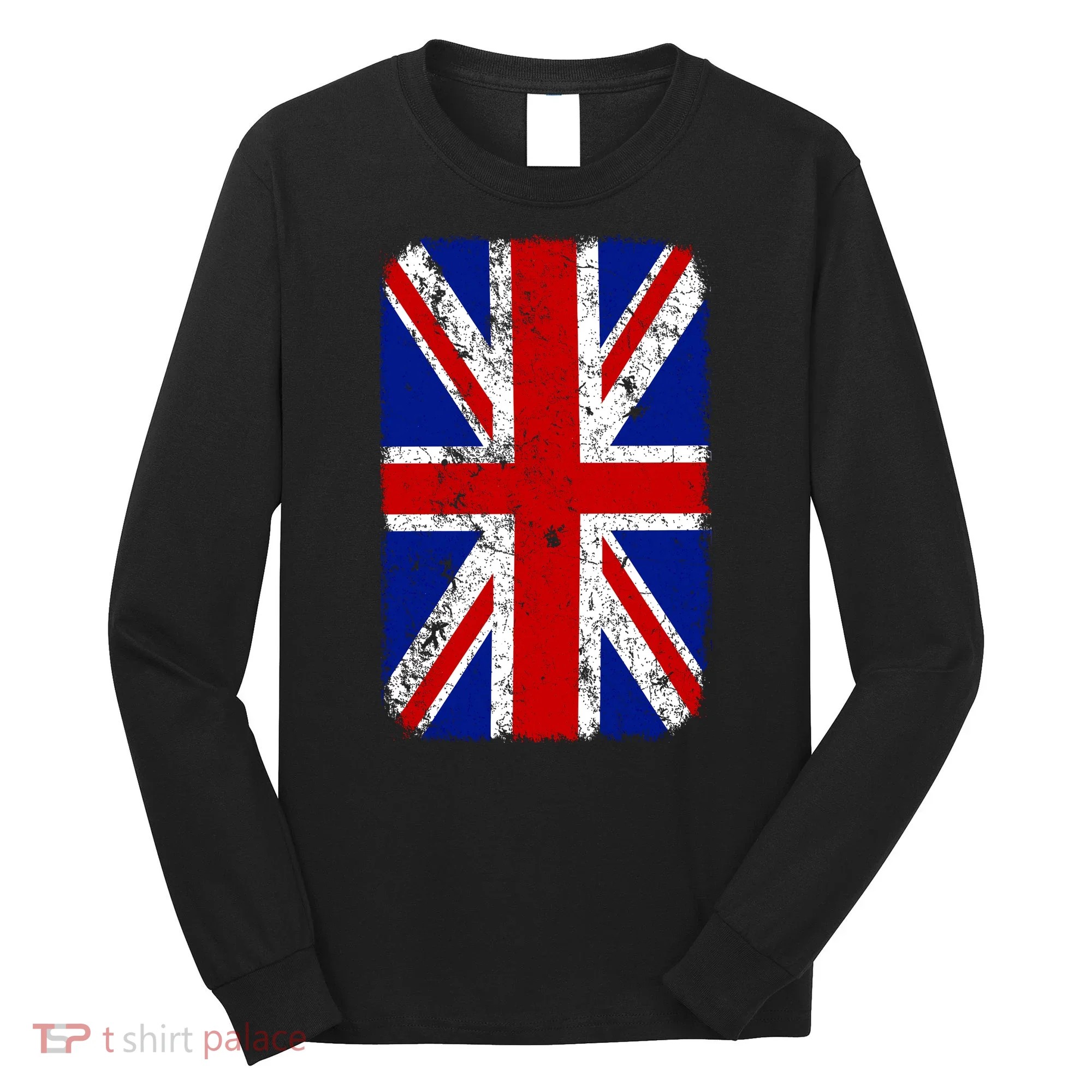 Big Vintage British England Flag Long Sleeve Shirt