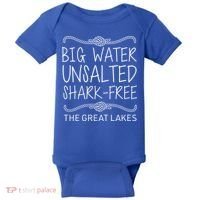 Big Water Unsalted Shark Free The Great Lakes Baby Bodysuit thumb 0