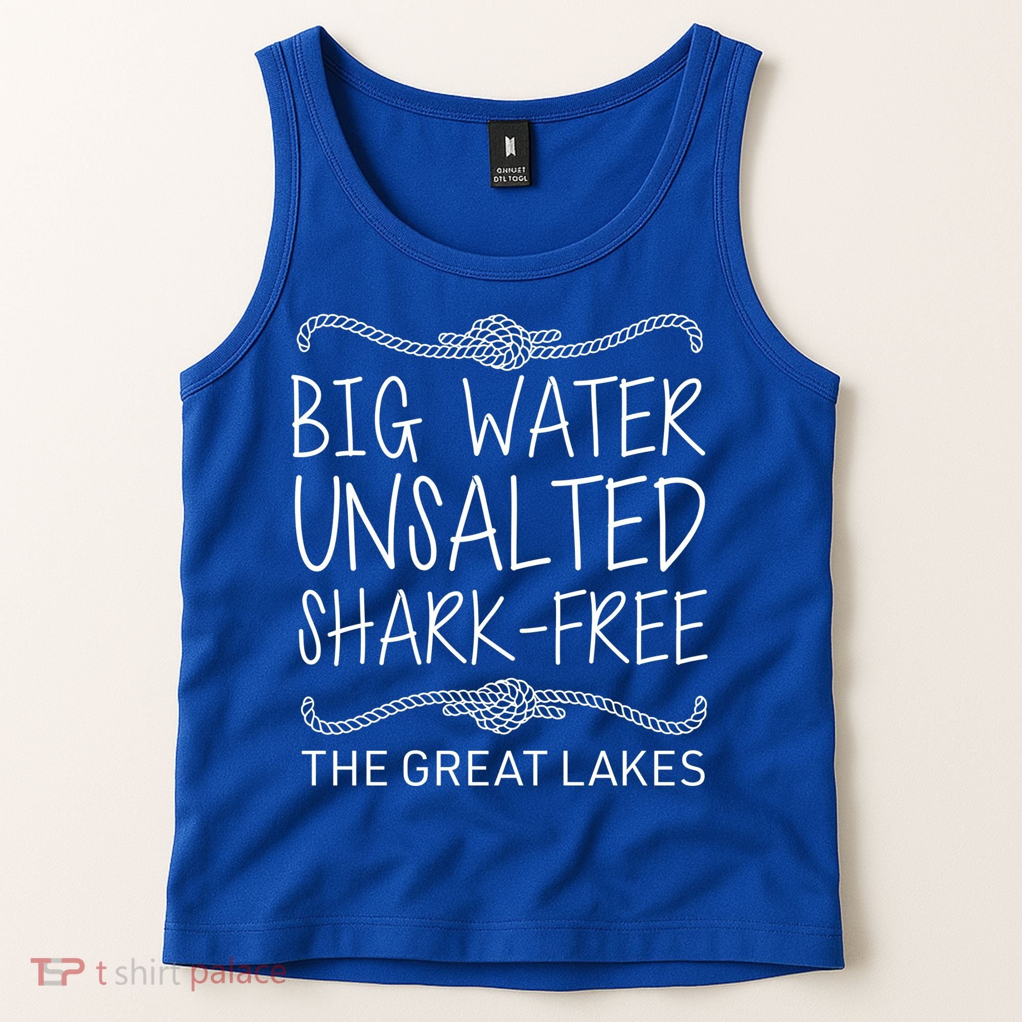 Big Water Unsalted Shark Free The Great Lakes Tank Top