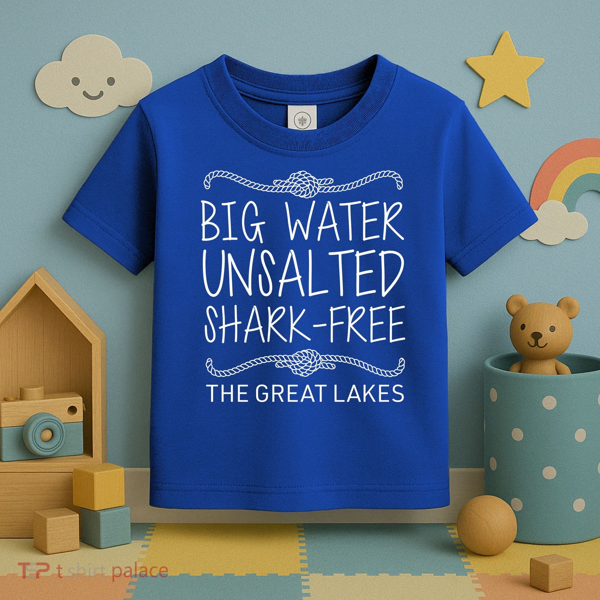 Big Water Unsalted Shark Free The Great Lakes Toddler T-Shirt