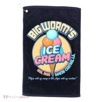 Big Worm's Ice Cream Est 1995 Golf Towel