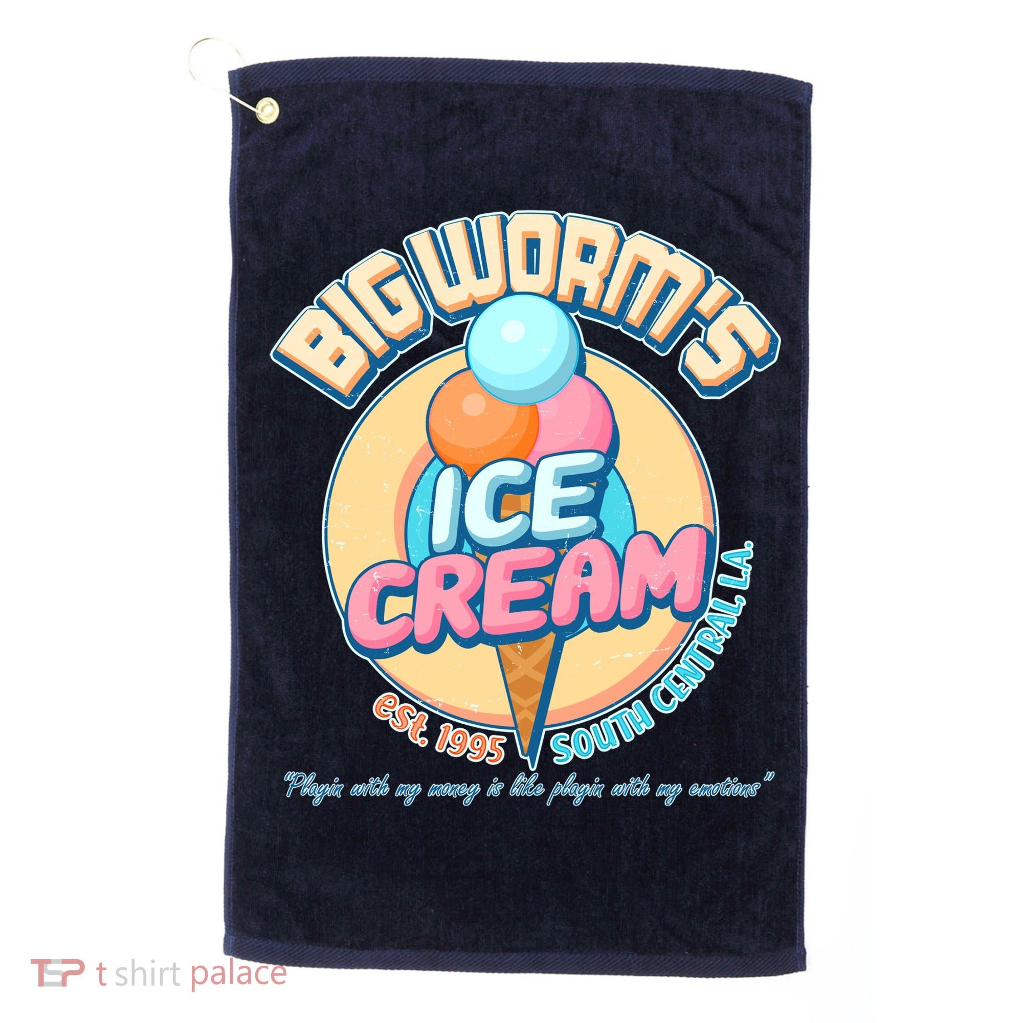 Big Worm's Ice Cream Est 1995 Golf Towel