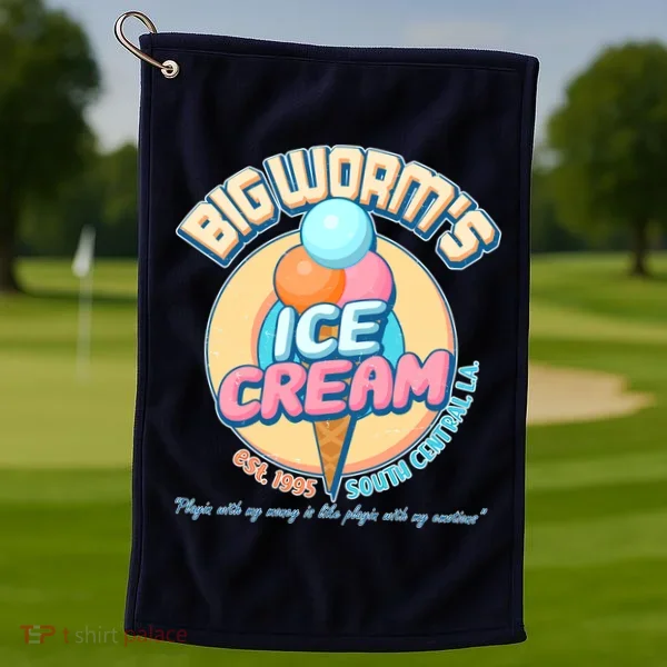 Big Worm's Ice Cream Est 1995 Golf Towel