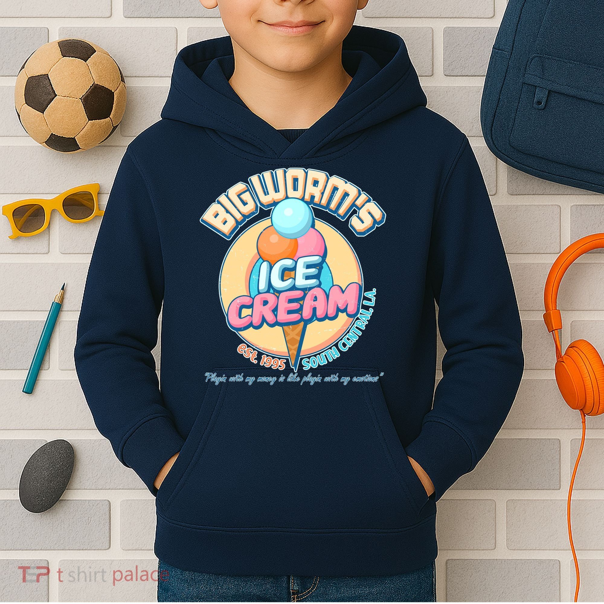 Big Worm's Ice Cream Est 1995 Kids Hoodie
