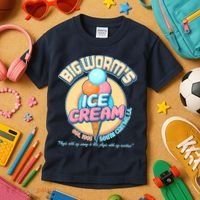 Big Worm's Ice Cream Est 1995 Kids T-Shirt thumb 3