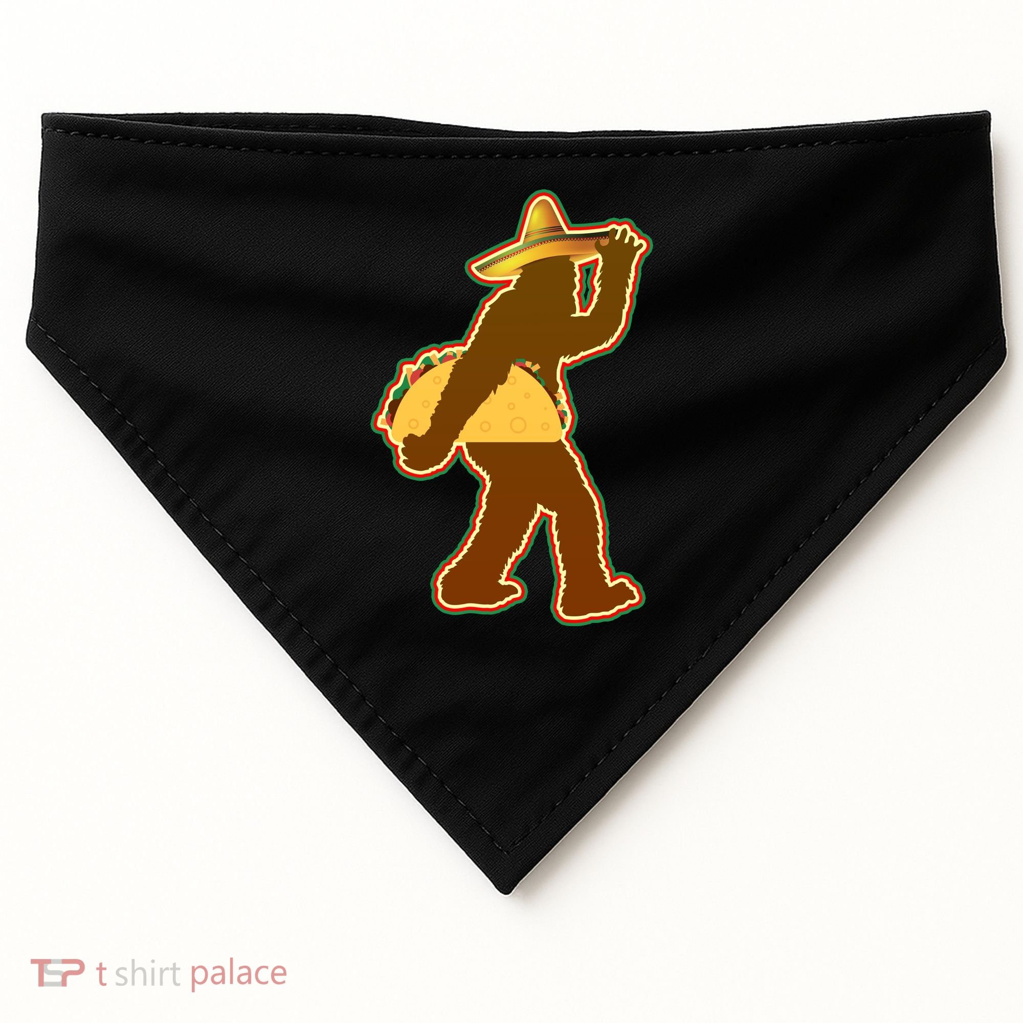 Bigfoot Carrying Taco Cinco de Mayo USA-Made Doggie Bandana