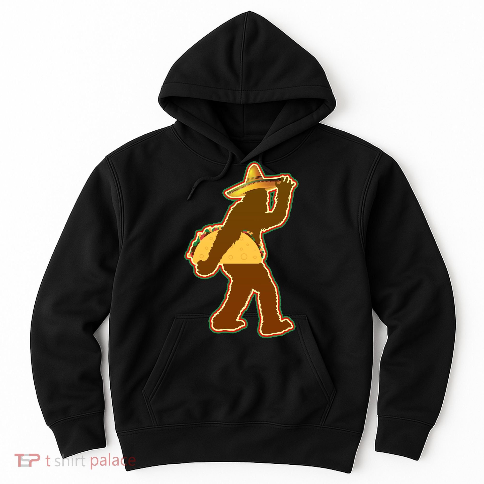 Bigfoot Carrying Taco Cinco de Mayo Hoodie
