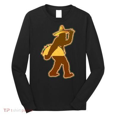 Bigfoot Carrying Taco Cinco de Mayo Long Sleeve Shirt