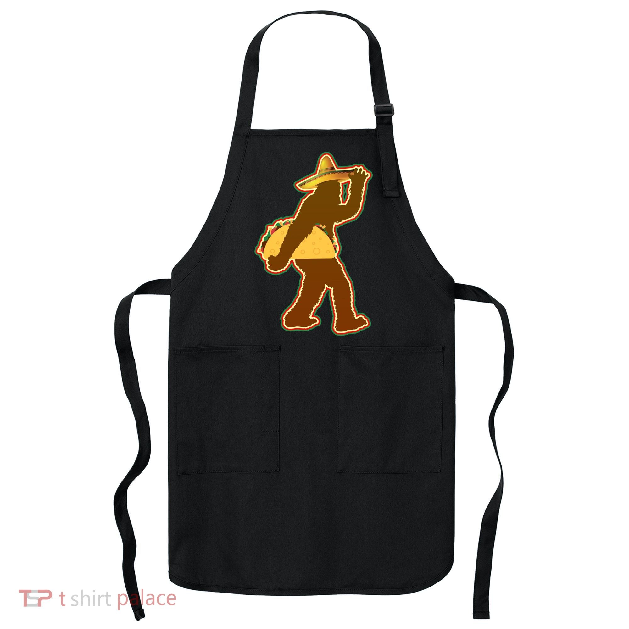 Bigfoot Carrying Taco Cinco de Mayo Apron