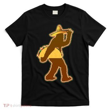 Bigfoot Carrying Taco Cinco de Mayo T-Shirt