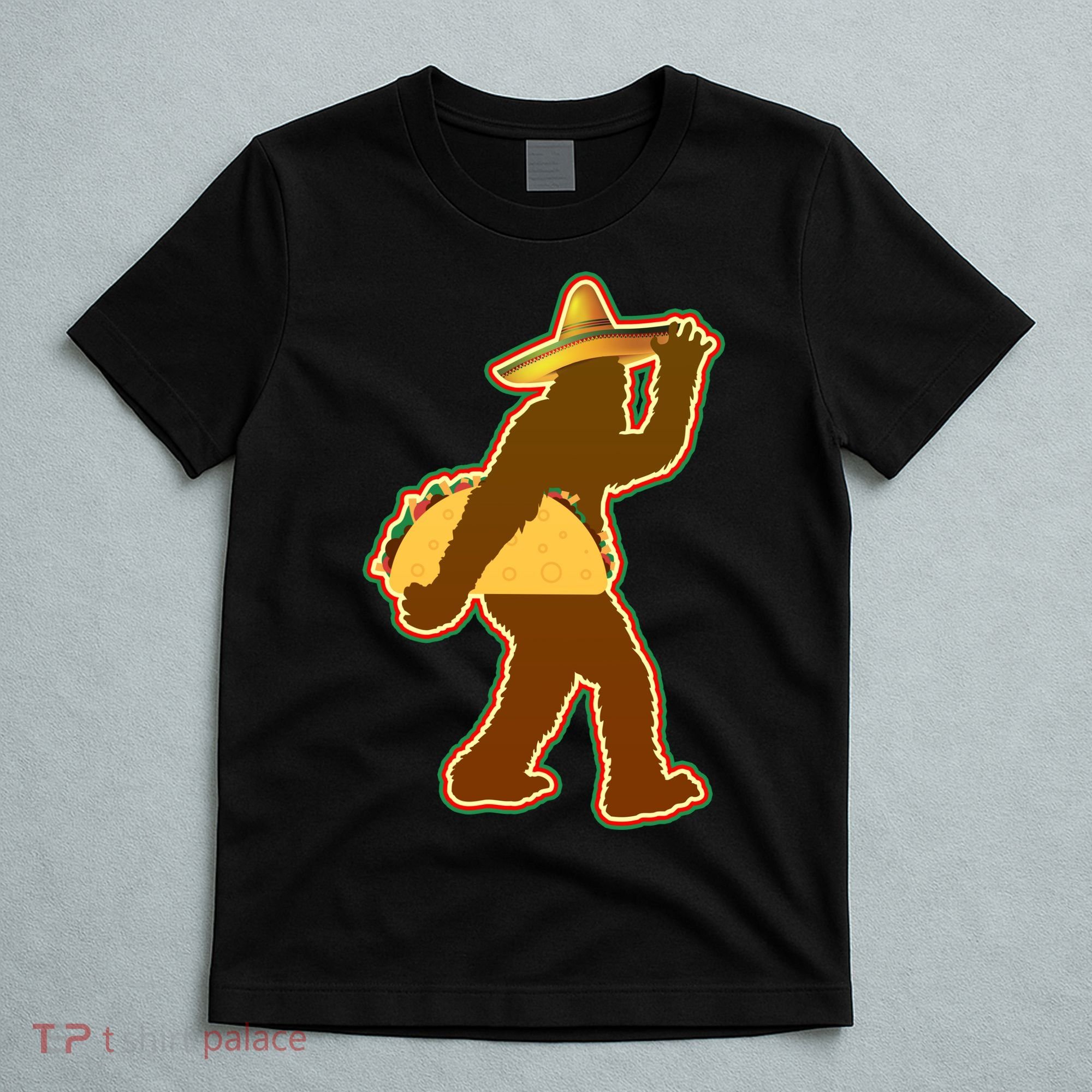 Bigfoot Carrying Taco Cinco de Mayo T-Shirt