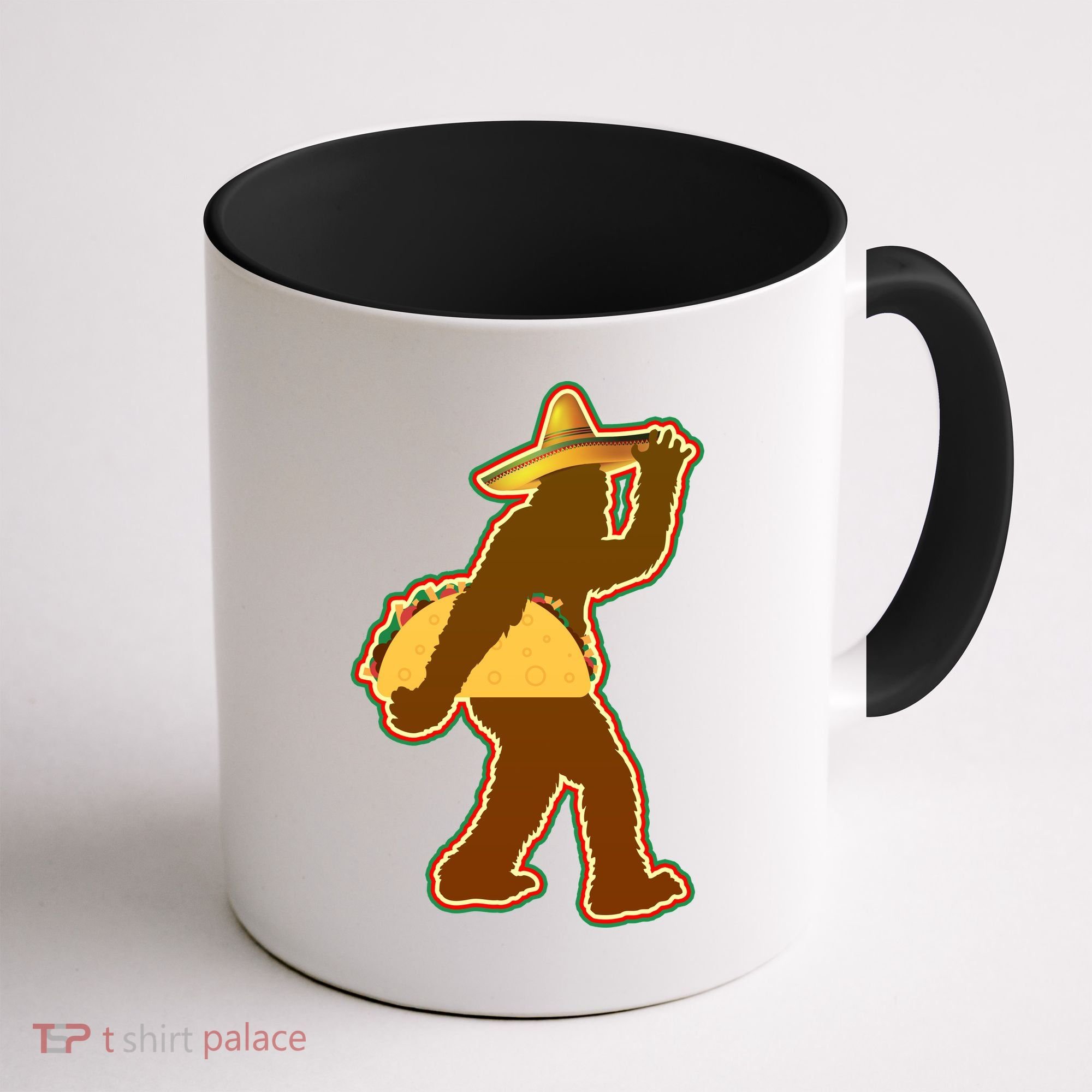 Bigfoot Carrying Taco Cinco de Mayo Coffee Mug