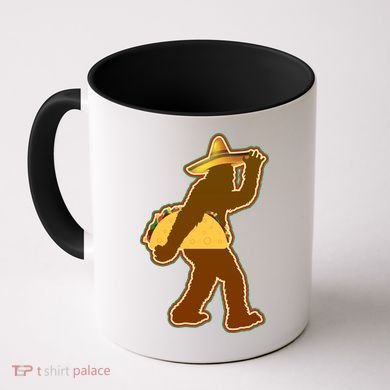 Bigfoot Carrying Taco Cinco de Mayo Coffee Mug