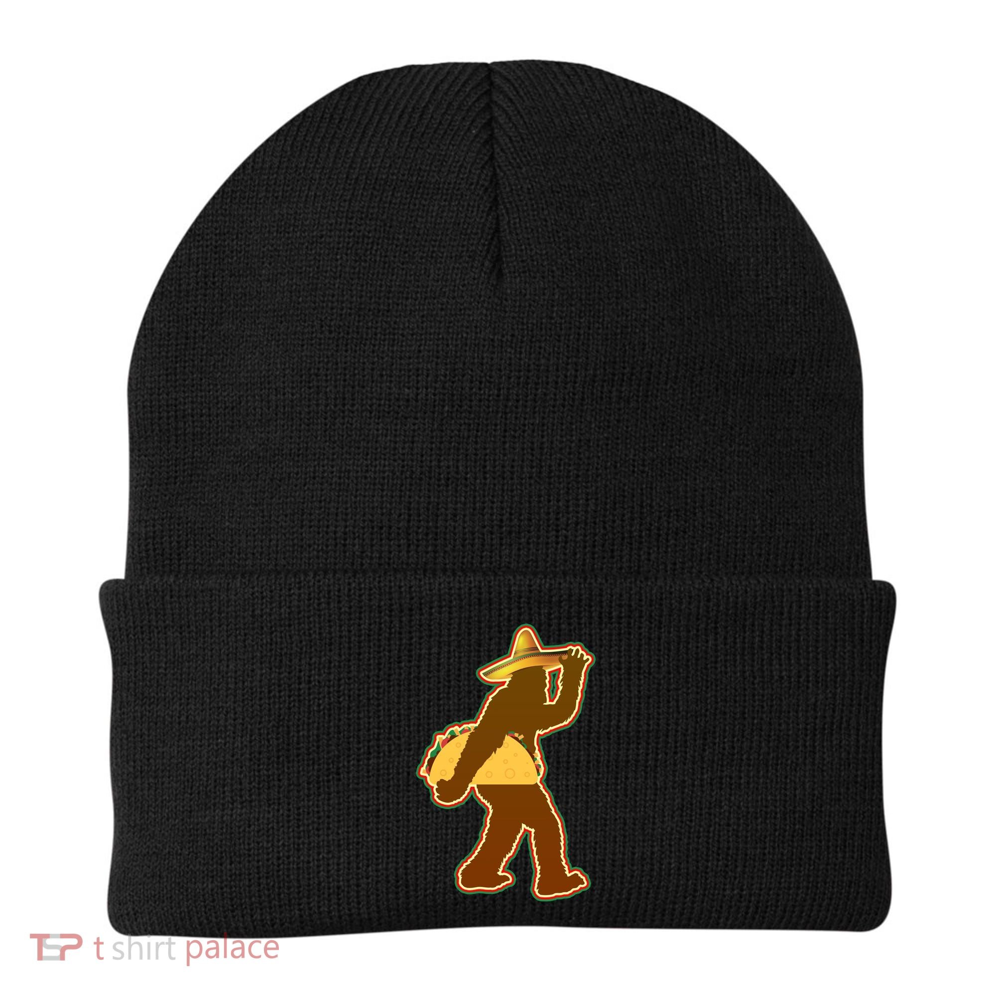 Bigfoot Carrying Taco Cinco de Mayo Beanie