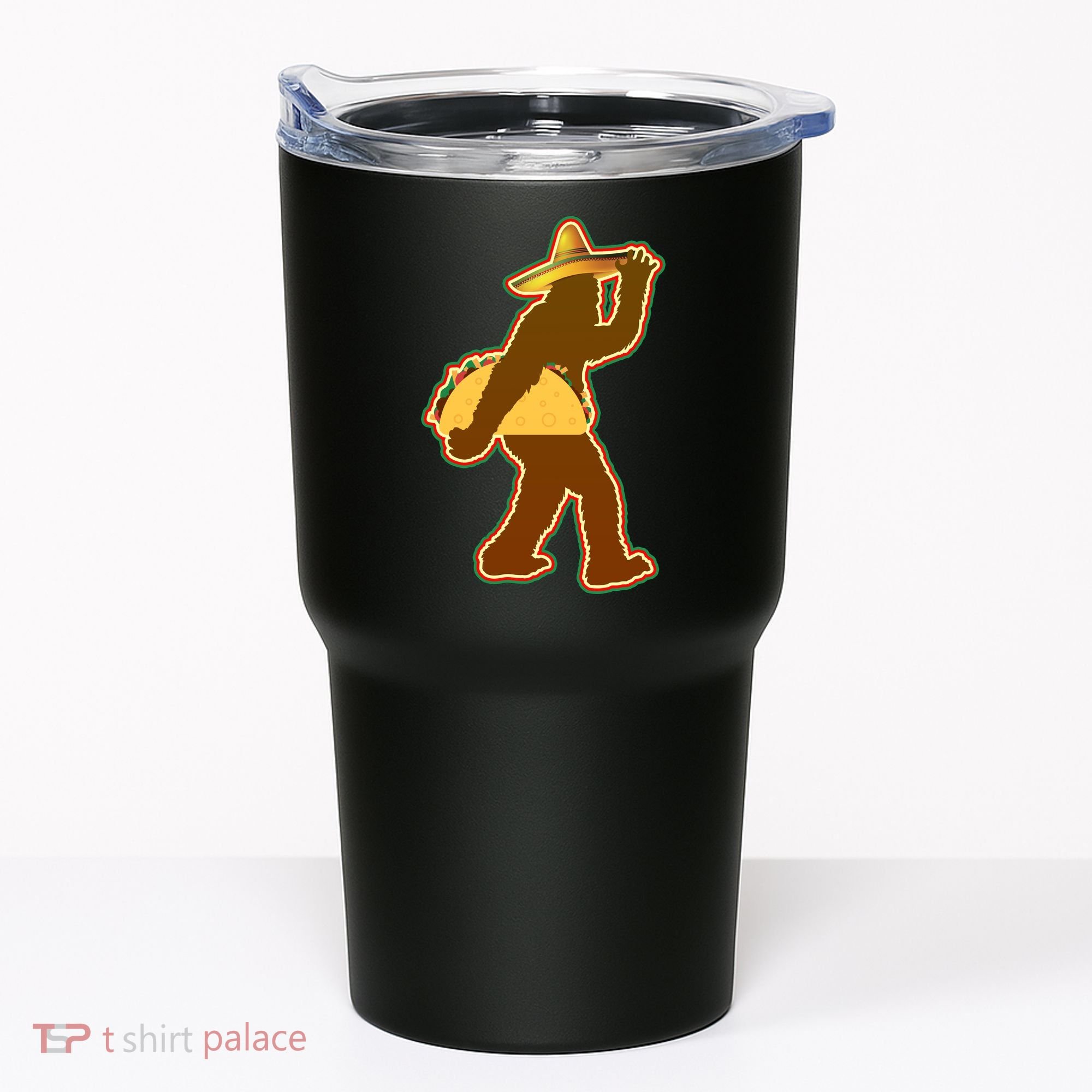 Bigfoot Carrying Taco Cinco de Mayo Tumbler