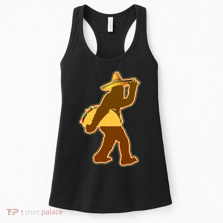 Bigfoot Carrying Taco Cinco de Mayo Women's Tank Top