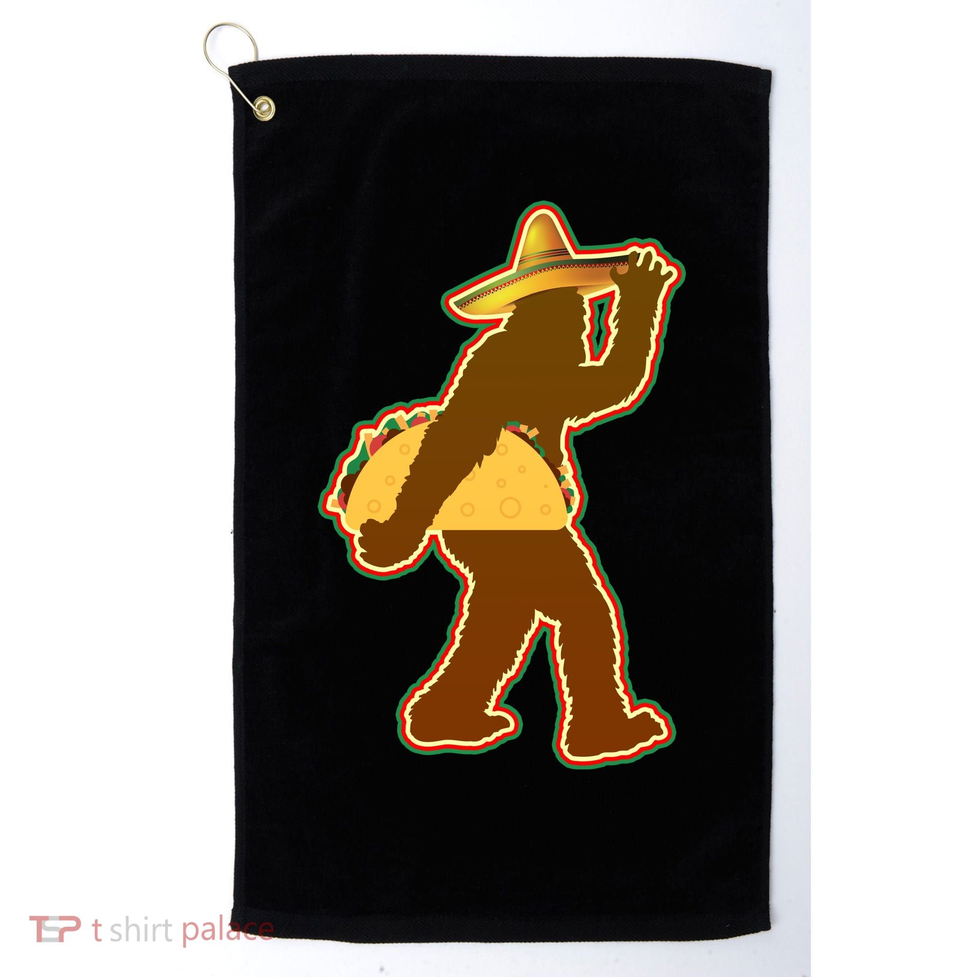 Bigfoot Carrying Taco Cinco de Mayo Golf Towel