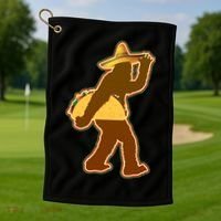Bigfoot Carrying Taco Cinco de Mayo Golf Towel thumb 1