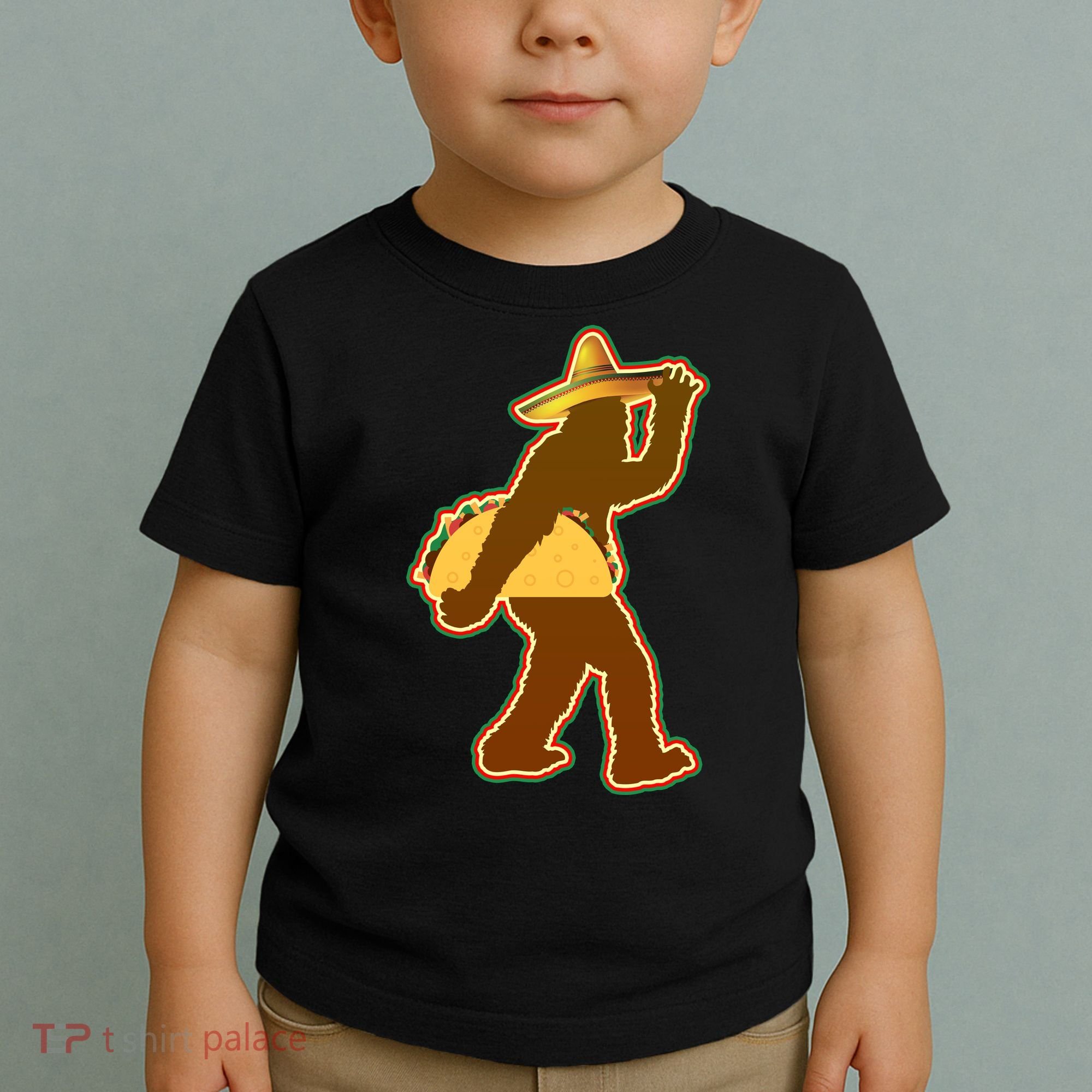 Bigfoot Carrying Taco Cinco de Mayo Toddler T-Shirt