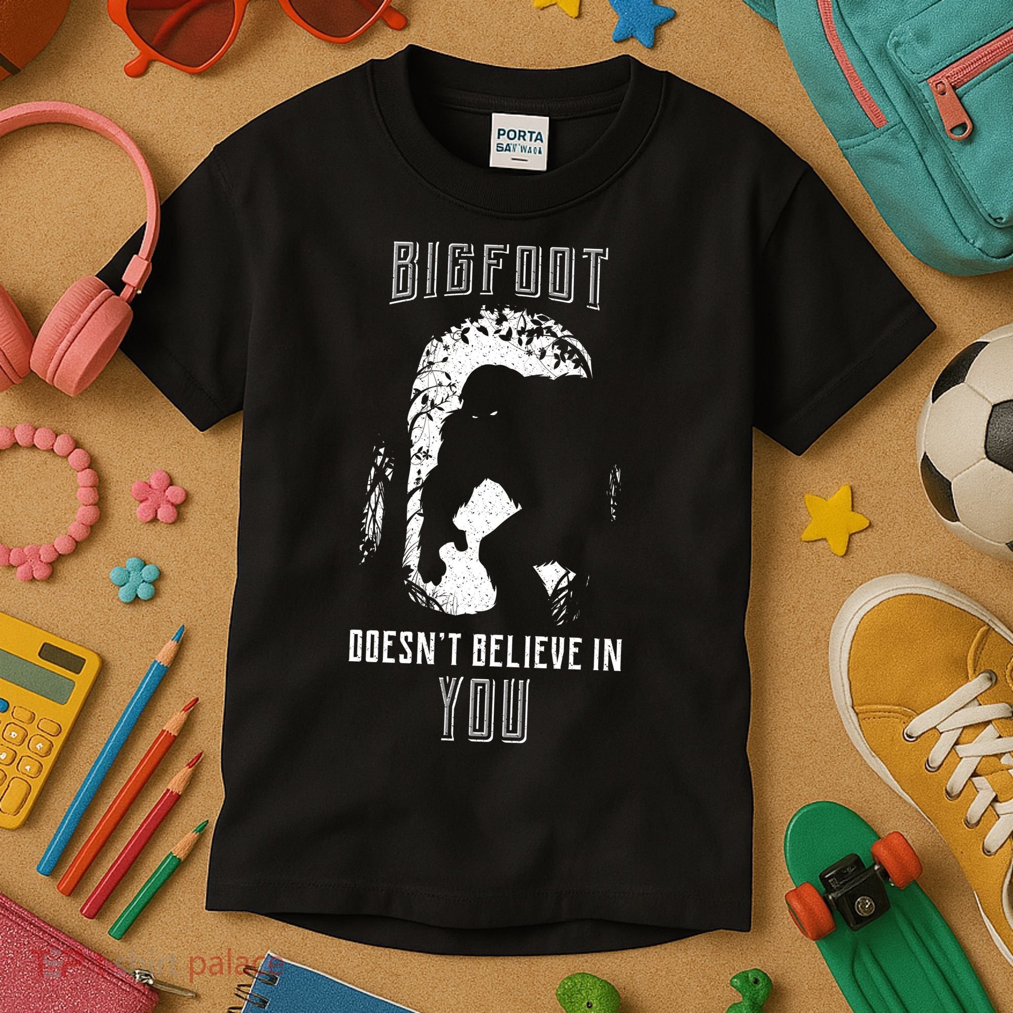 Bigfoot Doesn't Believe In You Kids T-Shirt