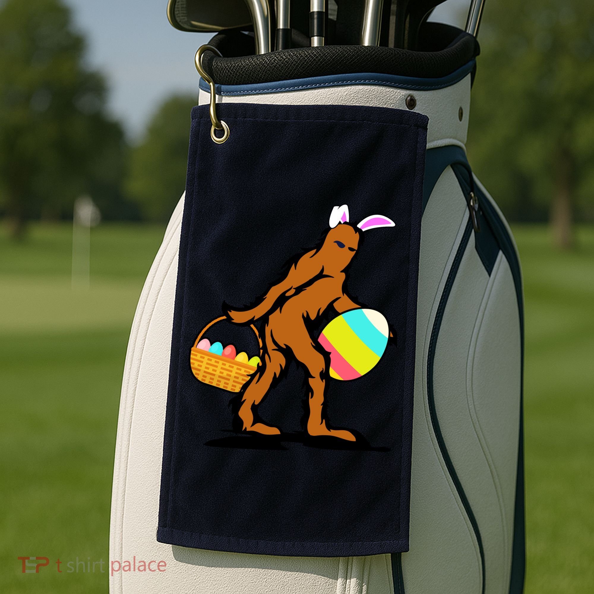 Bigfoot Easter Egg Golf Towel