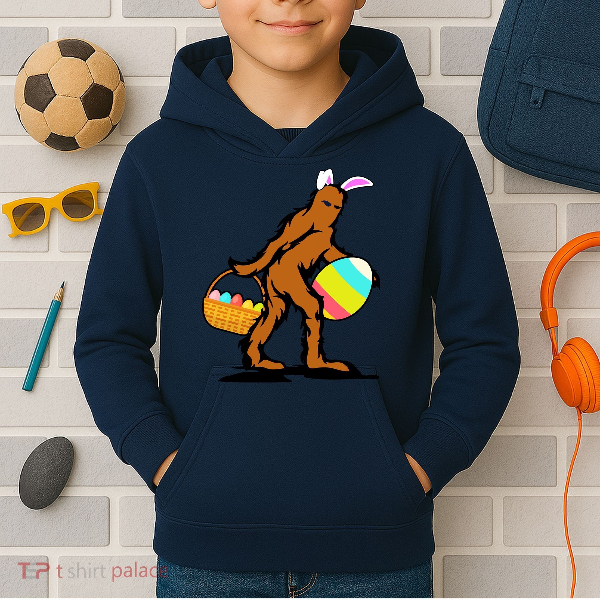 Bigfoot Easter Egg Kids Hoodie
