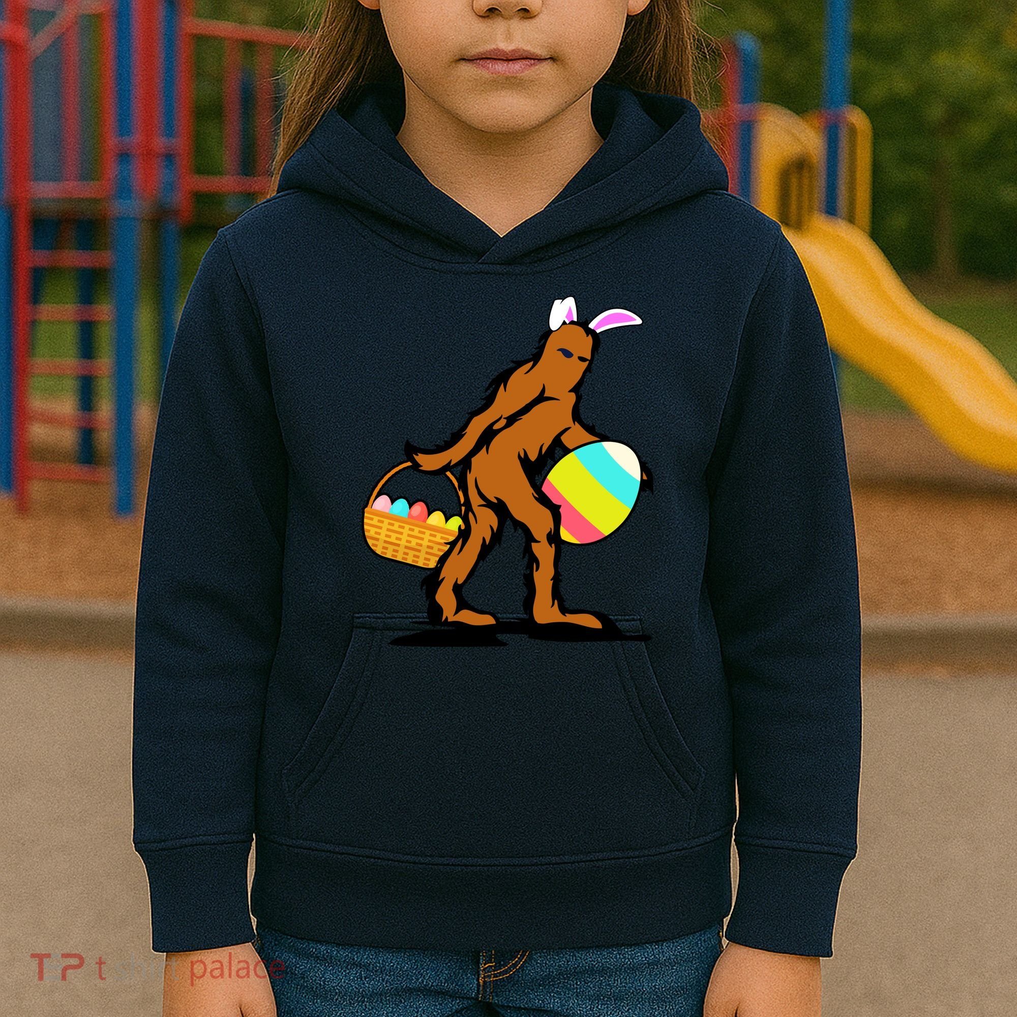 Bigfoot Easter Egg Kids Hoodie