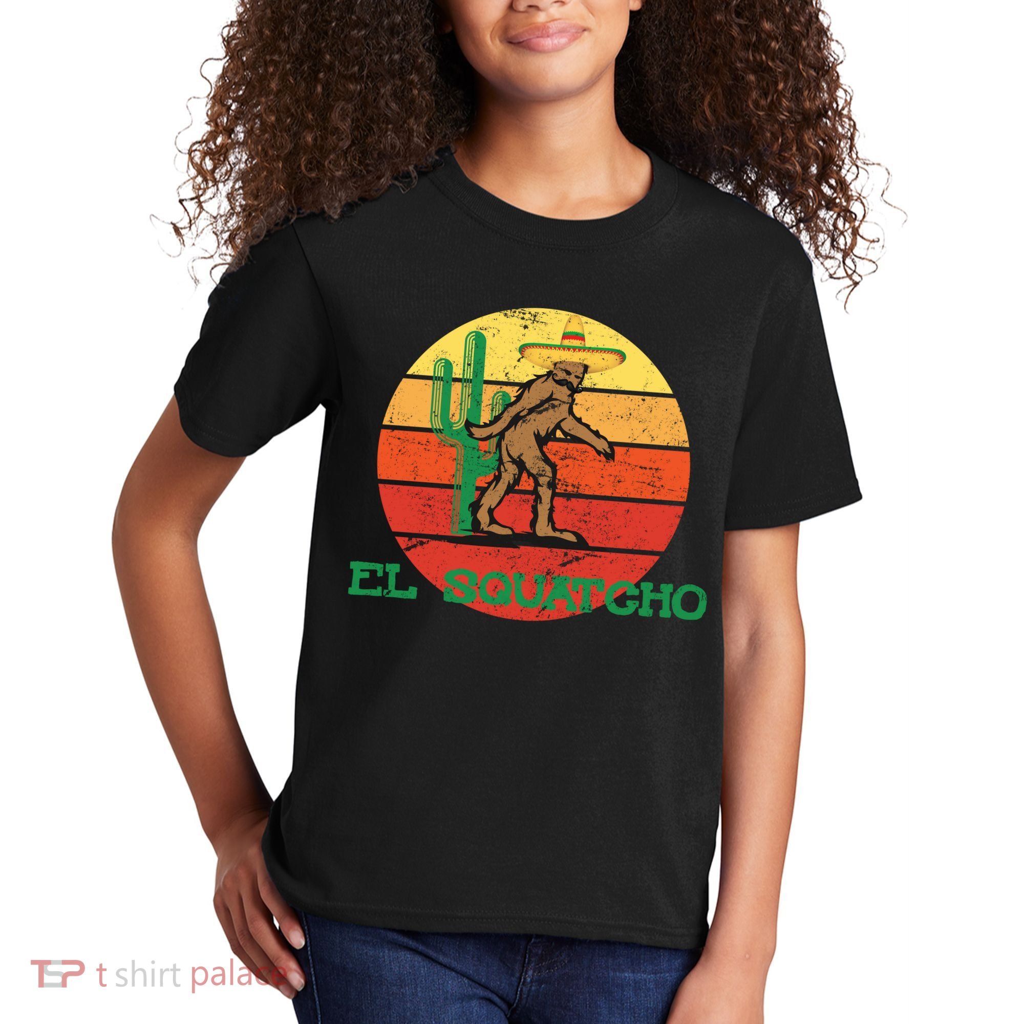 Bigfoot El Squatcho Mexican Sasquatch Kids T-Shirt