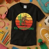 Bigfoot El Squatcho Mexican Sasquatch Kids T-Shirt thumb 3