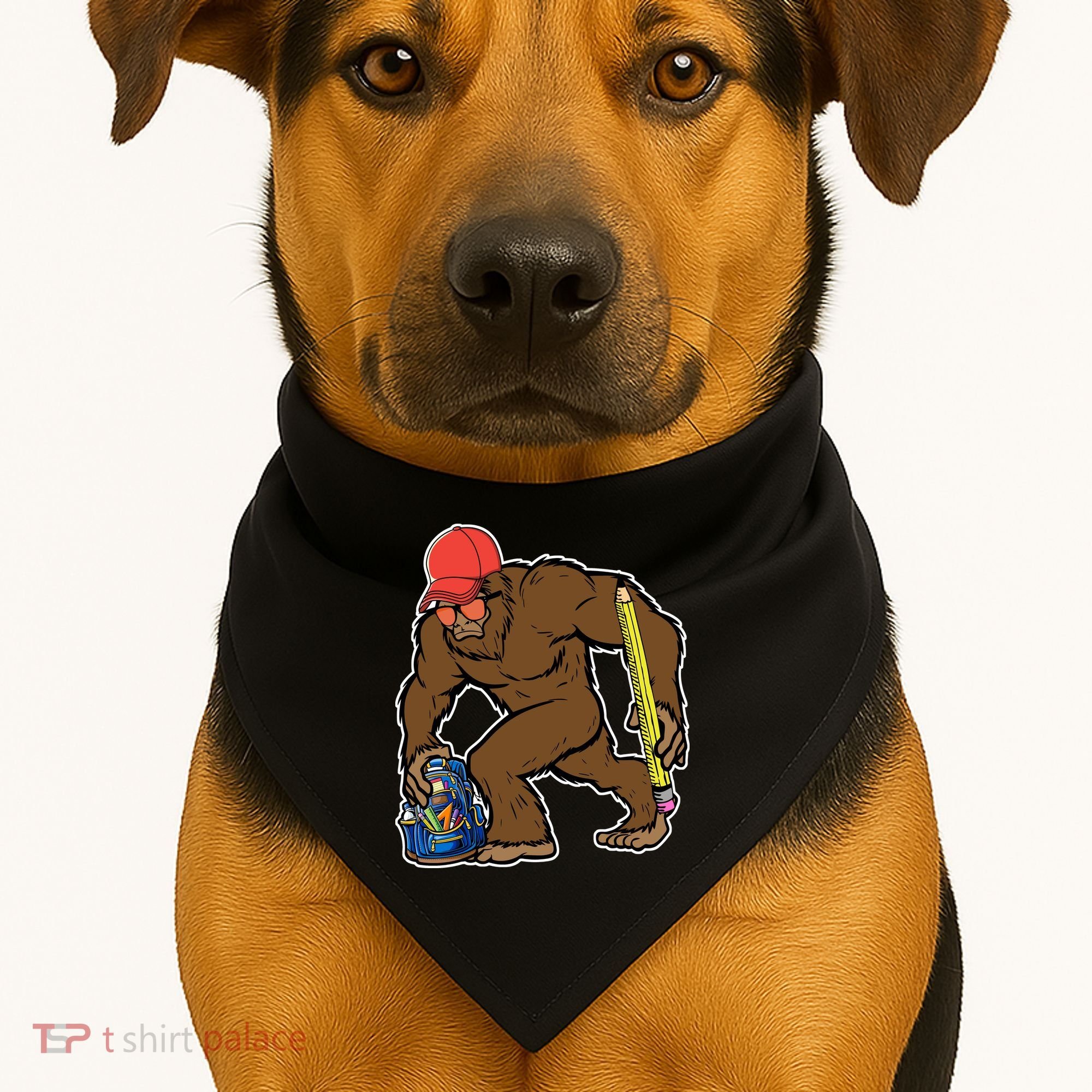 Bigfoot Funny Back To School USA-Made Doggie Bandana