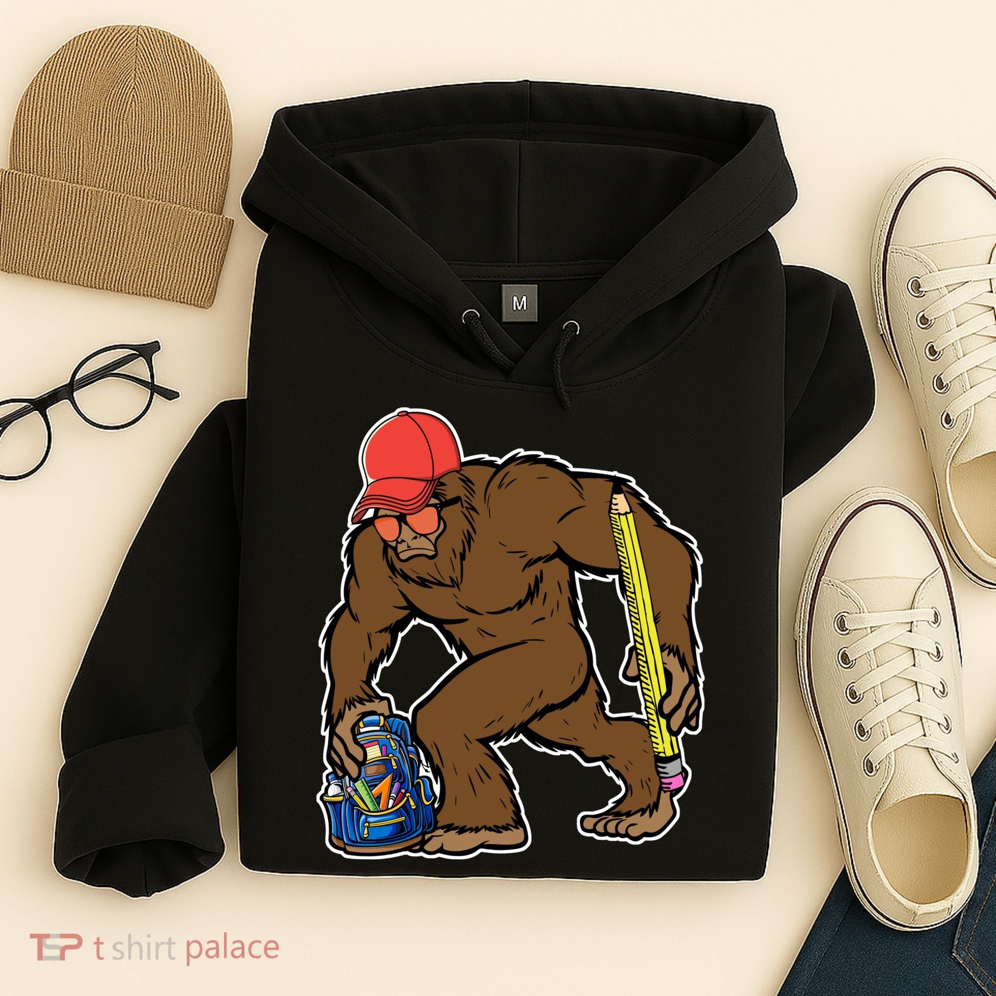 Bigfoot Funny Back To School Hoodie