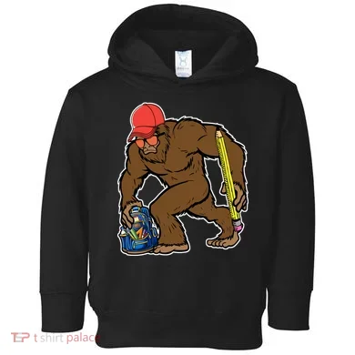 Bigfoot Funny Back To School Toddler Hoodie