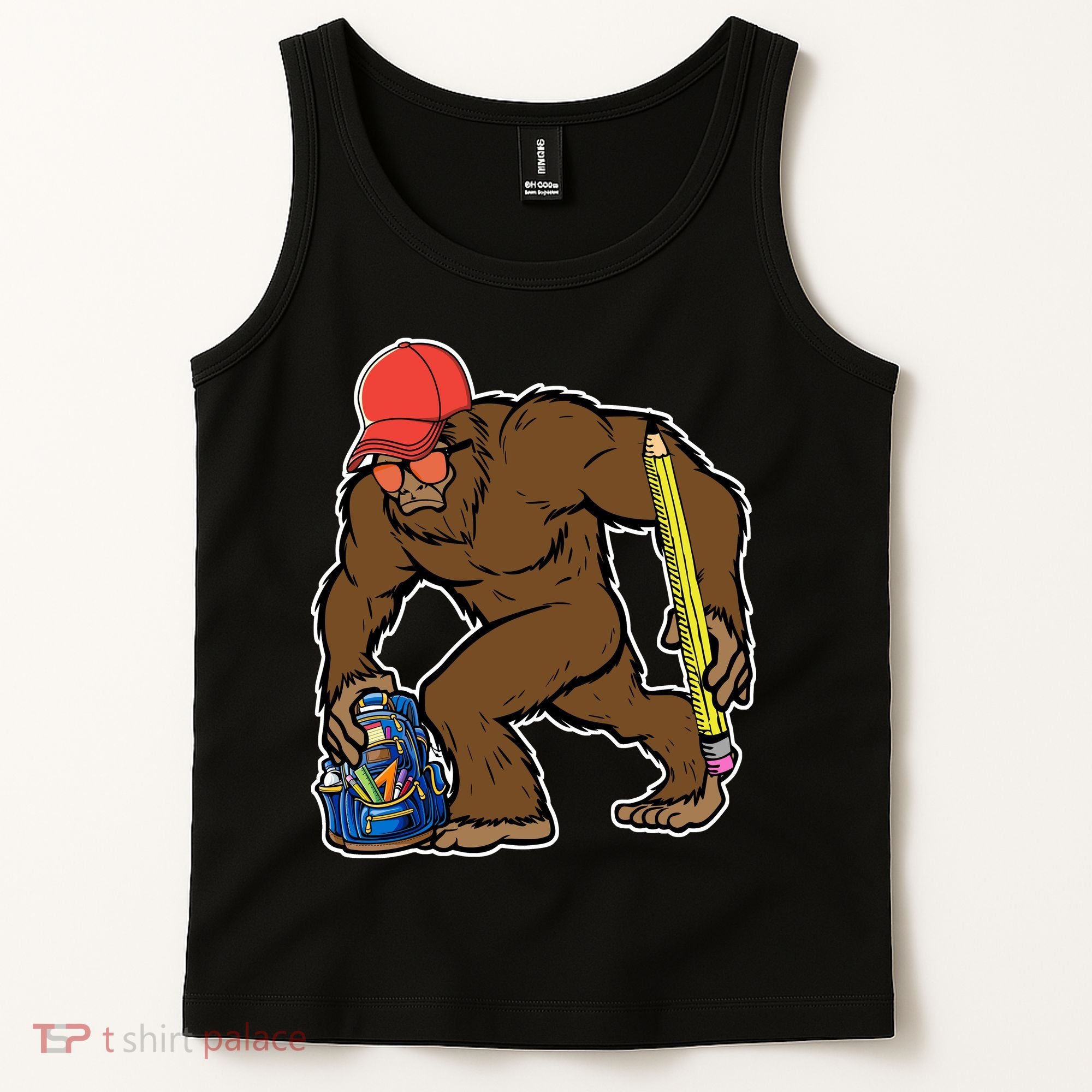 Bigfoot Funny Back To School Tank Top
