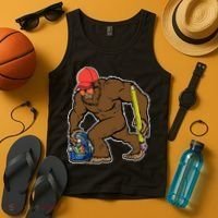 Bigfoot Funny Back To School Tank Top thumb 4